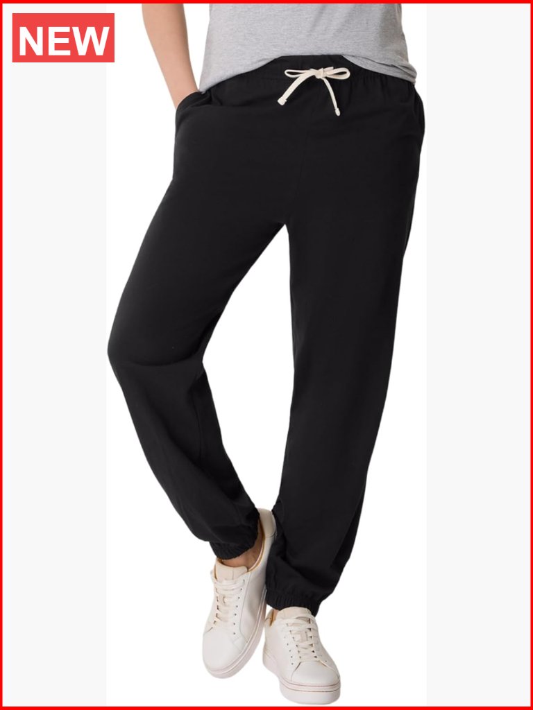 Essentials Cotton Joggers, Jersey Drawstring Pants For Women